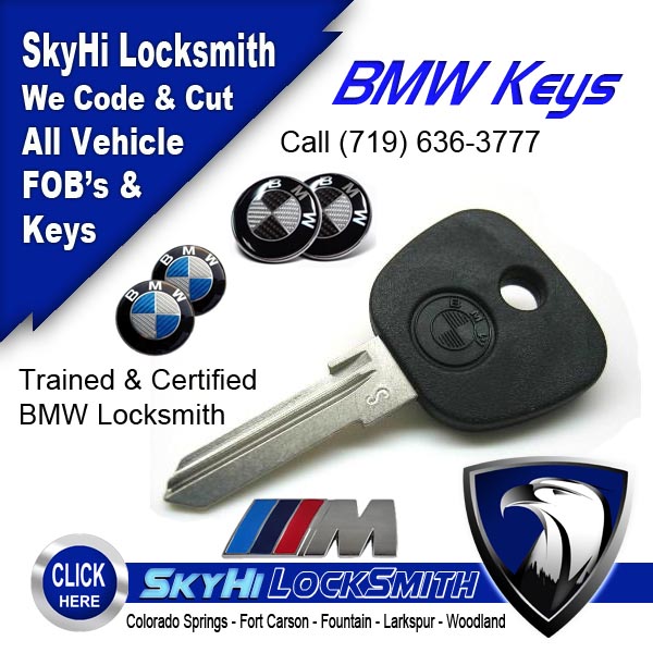 BMW Key Cut SkyHi Trained & Certified Pro. Call 719-636-3777