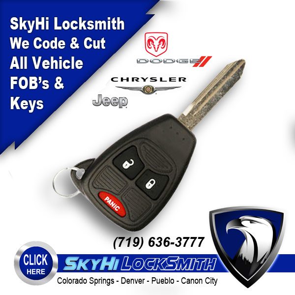 SkyHi Locksmith Dodge Car Key Remote with Door Lock.